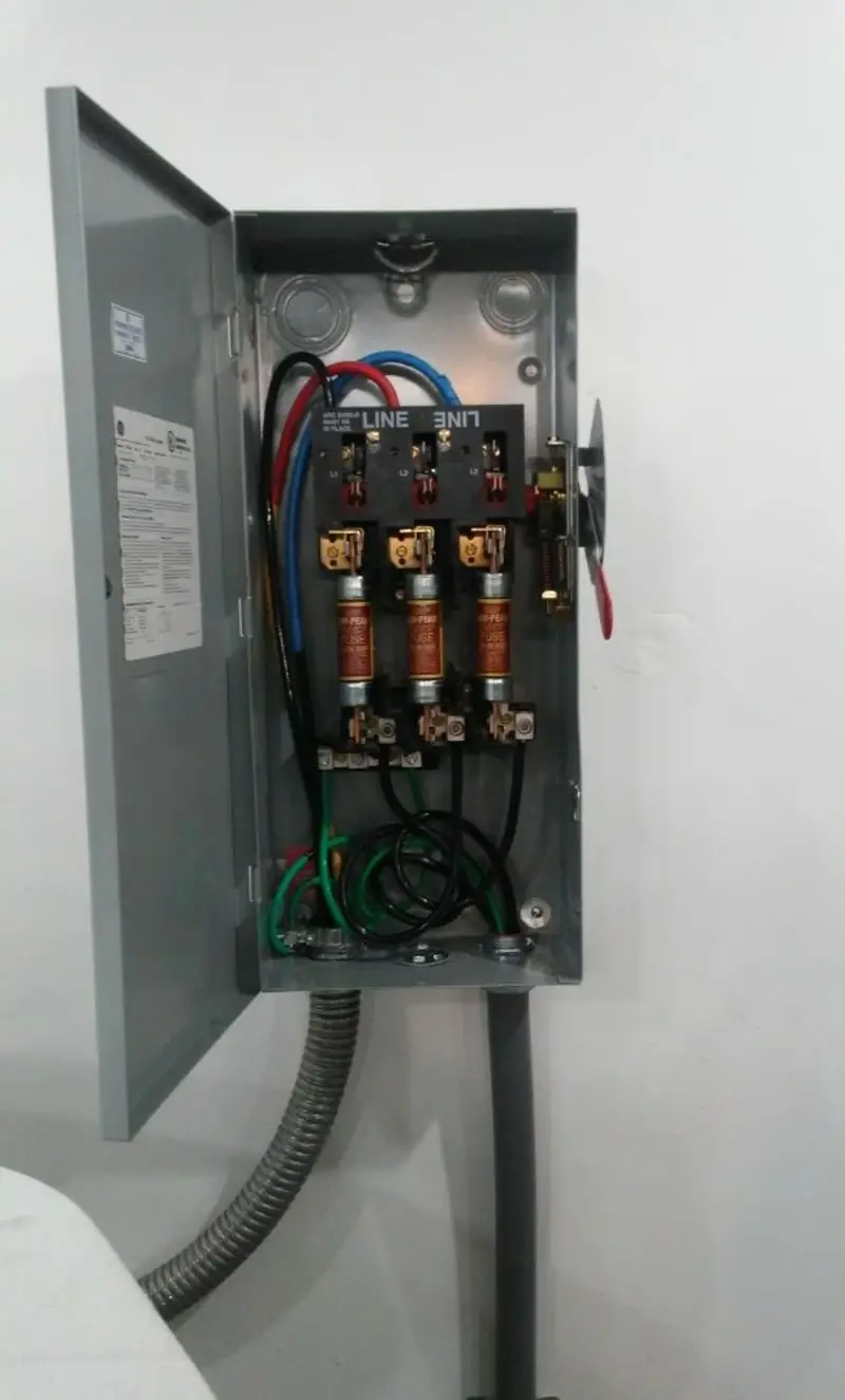 Three-phase disconnect switch installed for Electrical Wiring & Rewiring in Old Lycoming